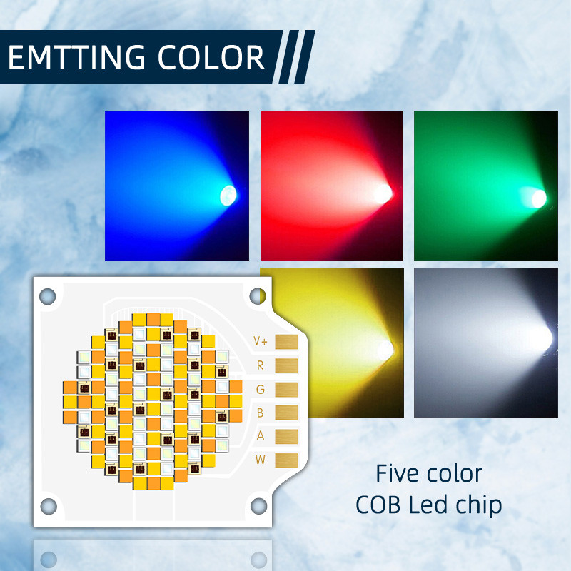 3538 250W 350W Five Color COB LED Chips View Angle 120 CCT 620nm/460nm/520nm/2700K /6500K Emit Size 26MM CRI 95