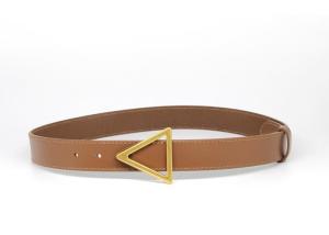Quality Triangle Decorative 105cm Metal Buckle Ladies Leather Belt wholesale
