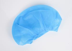 Quality Disposable Non Woven Medical Surgical Cap With Elastic , Round Nonwoven Bouffant Cap wholesale