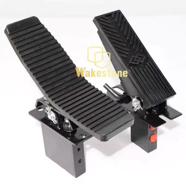 Iron Excavator Components Foot Control Black Double Pedal Valve