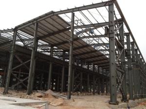China Building House Steel Frame , Workshop And Office Construction Steel Frame on sale
