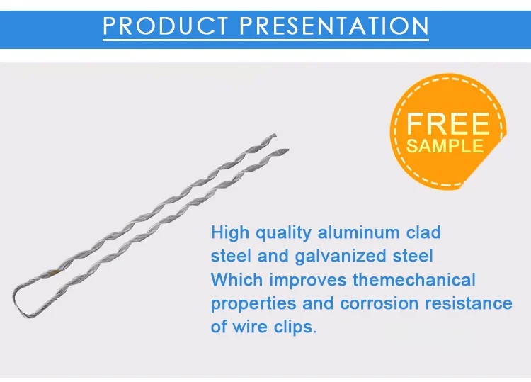 Overhead Steel Pre-Twisted Cable with Aluminum Fiber Optic Anchor Tension Wire Clamp