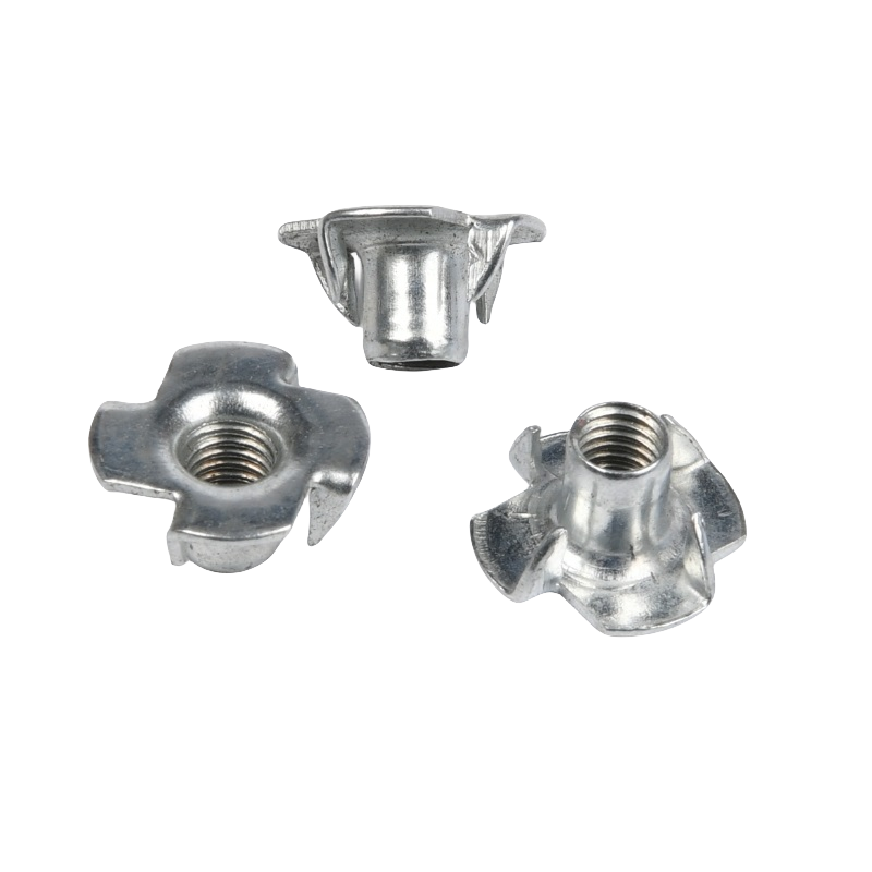GB Standard White Yellow Zinc T-Nut Claws T Nuts 4 Prongs Claws Tee Nut for Food Beverage JIS M3 M4 M6 M8 M10 M12