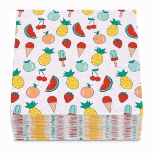 Quality CMYK Pantone Printing Logo Paper Napkins , Compostable Tissue Napkin Serviette wholesale