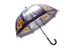 Printing POE Clear Dome Shaped Umbrella Compact Bubble Umbrella With Black Trim