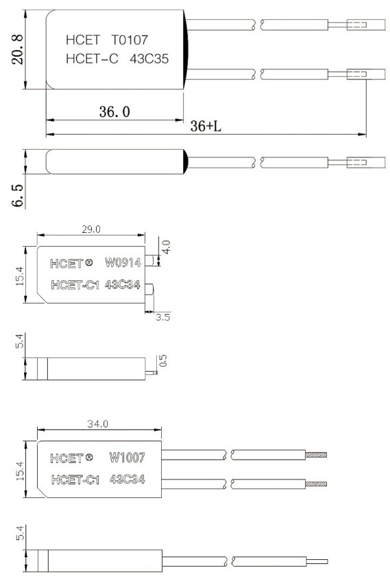 HCET-C 240V Thermal Switch Bimetal Thermostat Temperature Control Device