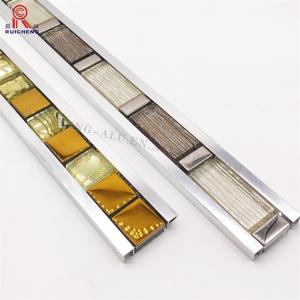 Quality Metallic Porcelain Listello Tile , Edges Protection Mosaic Backsplash Trim wholesale