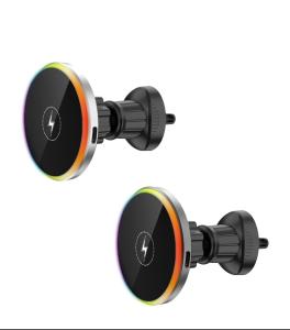Quality User-Friendly Magnetic Wireless Car Charger for Qi Smartphones in Silver/Grey wholesale