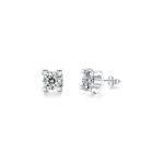 Platinum Moissanite Stud Earrings 1 Ct Diamond Anniversary Jewelry