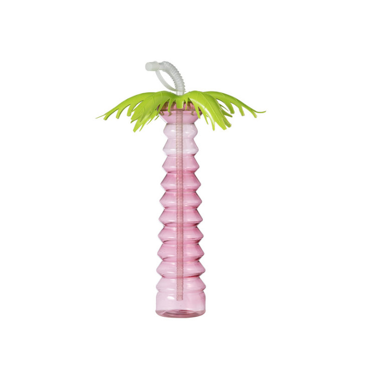 Palm Tree Party Yard Cups Drinking Bottle With Straw 0.5L