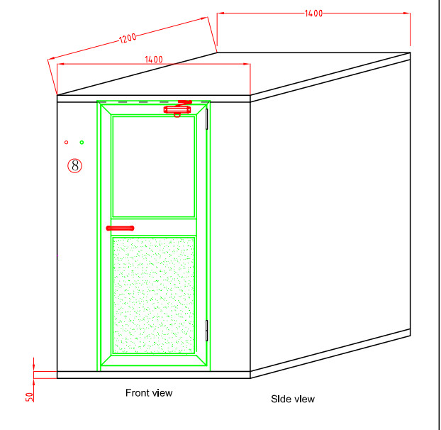Assembled Stainless Steel Air Shower For ISO5 Clean Room , Semiconductor