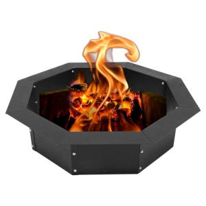 Quality Heavy Duty Steel DIY Campfire Fire Pit Insert Ring Liner Octagon 38&quot; Outer 30&quot; Inner for Outdoor Patio Backyard Wit wholesale