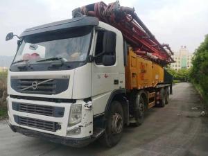 Quality Red Used Concrete Pump Truck With Volve Chassis 56m / 6 Section wholesale