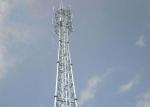 Power Cable Silver Electric Transmission Tower , Painted Tubular Antenna Tower