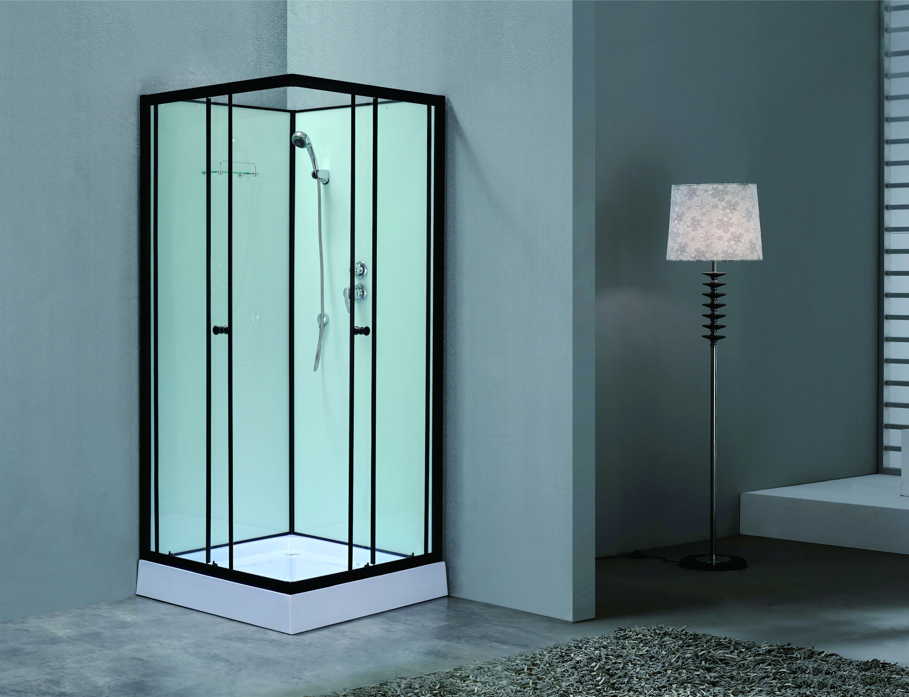 Stylish Shower Room With Matt Black And Tempered Glass For Durable And Customizable