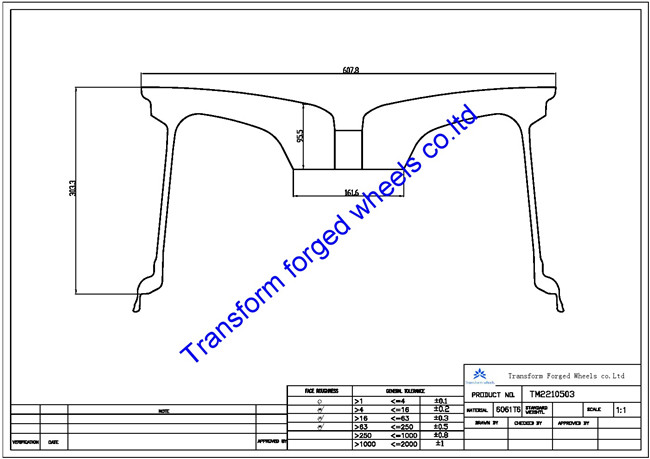 TM2210503 22X10.5 inches forged wheels monoblock wheels blanks Dimple style barrel and rims