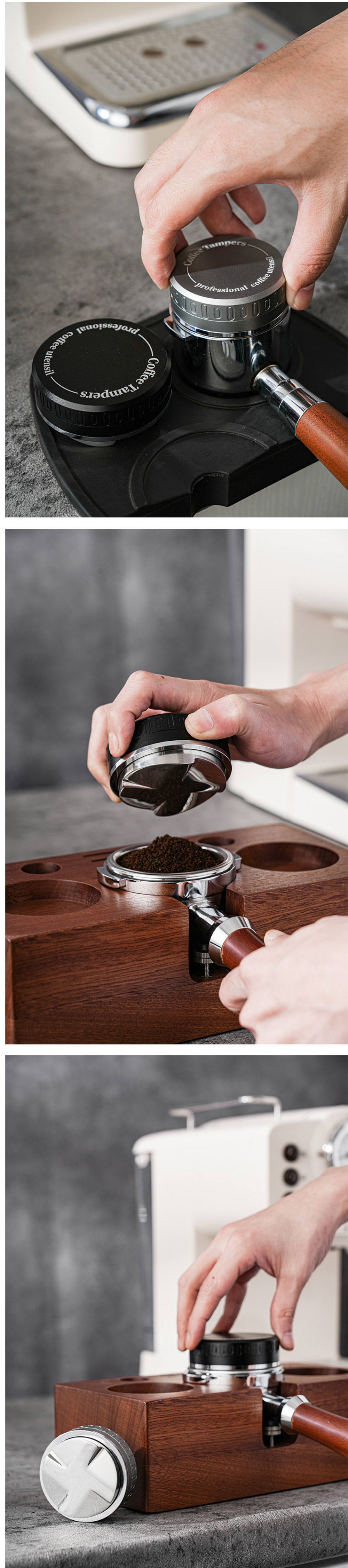 Adjustable Depth Coffee Dispenser 58mm Metal Set for Coffee Tea Tools Type Coffee Tampers
