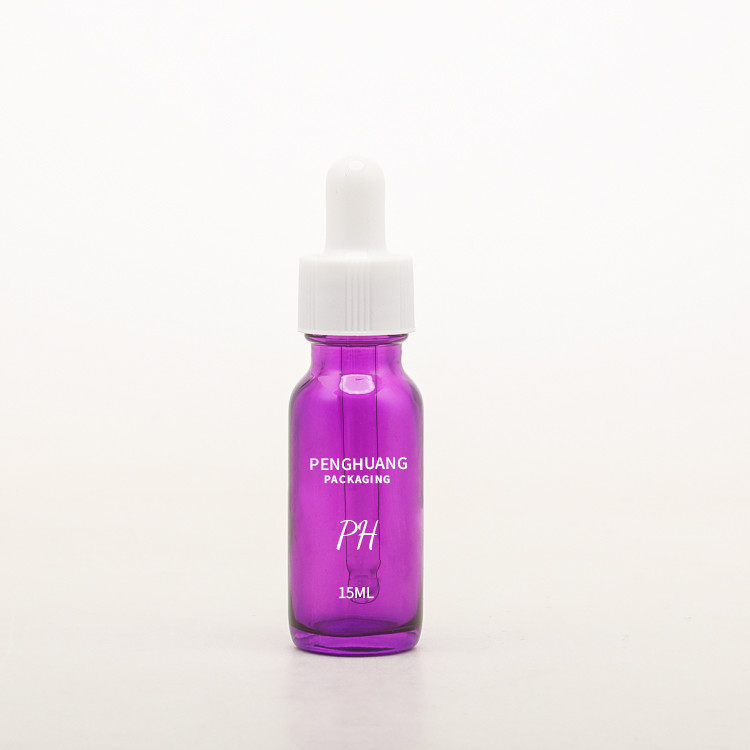 15ml 60ml 120ml Purple Boston Glass Bottles White Dropper