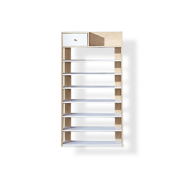 NC Painting MDF Wooden Storage Shelf 7 Layers 140cm Height For Saving Space