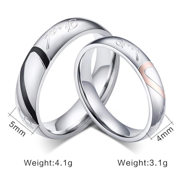 Gold-color Wedding Bands Ring for Women Men Jewelry 6mm Stainless Steel