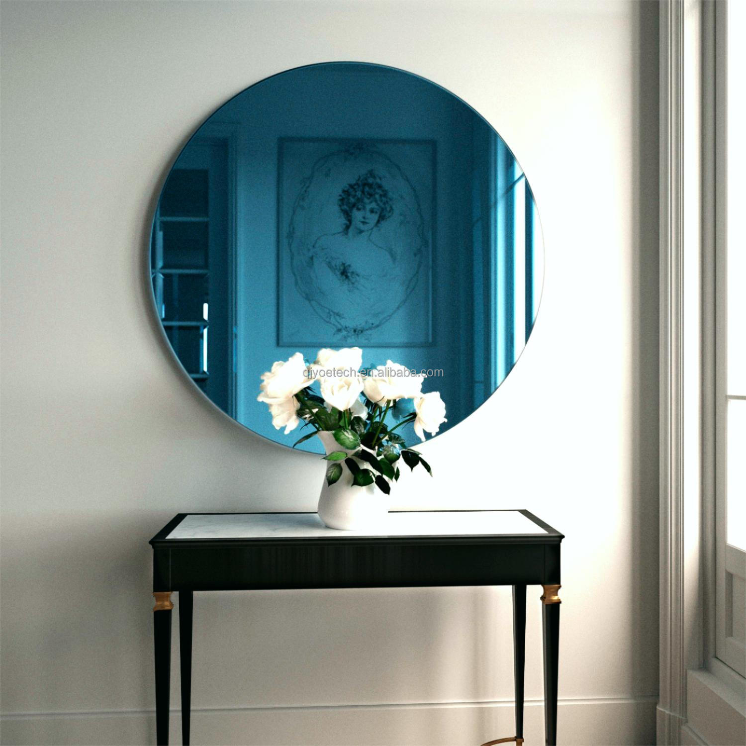 Modern Design Style Blue Mirror Colored Mirror for Bathroom Entrance Hall Accent