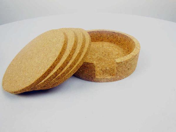 HOT SALE 4'' Round Cork Coaster Set of 4 With Holder Cork for Bar or Home