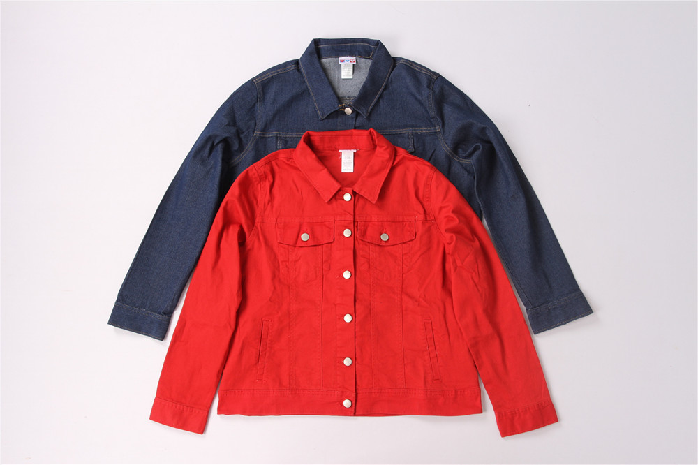 Ladies 2 Colors Casual Denim Jacket S M L XL 2XL