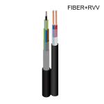250μM Power Hybrid Fiber Optic Cable PE Sheath Composite Black Coaxial