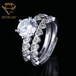 Two In One 925 Sterling Silver Diamond Ring Prong Setting