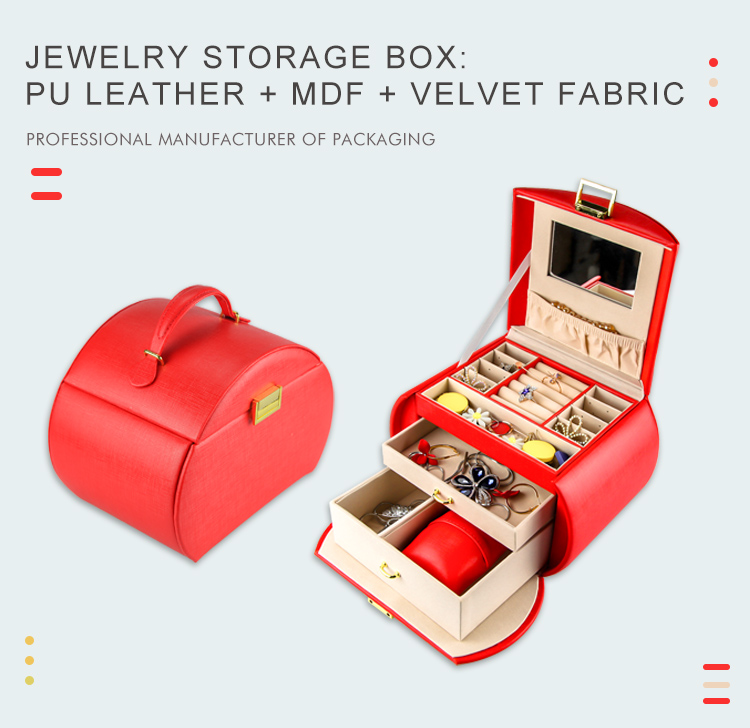3Layer Jewelry Gift Boxes Bulk PU Leather Ring Necklace Box Organizer OEM
