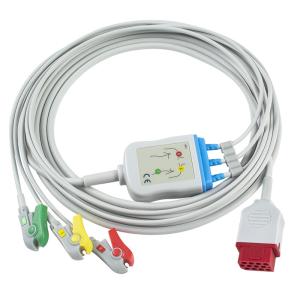 Quality Bionet New BM3 BM5 ECG Cables And Leadwires 12 Pin Connector ECG Cable 3 Lead IEC Grabber Clip wholesale