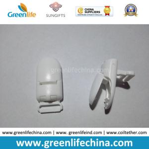 Quality Solid White Big Badge Lanyard Clip Holders Bib Napkin Strap Clips Tail Inside Dia 15mm wholesale