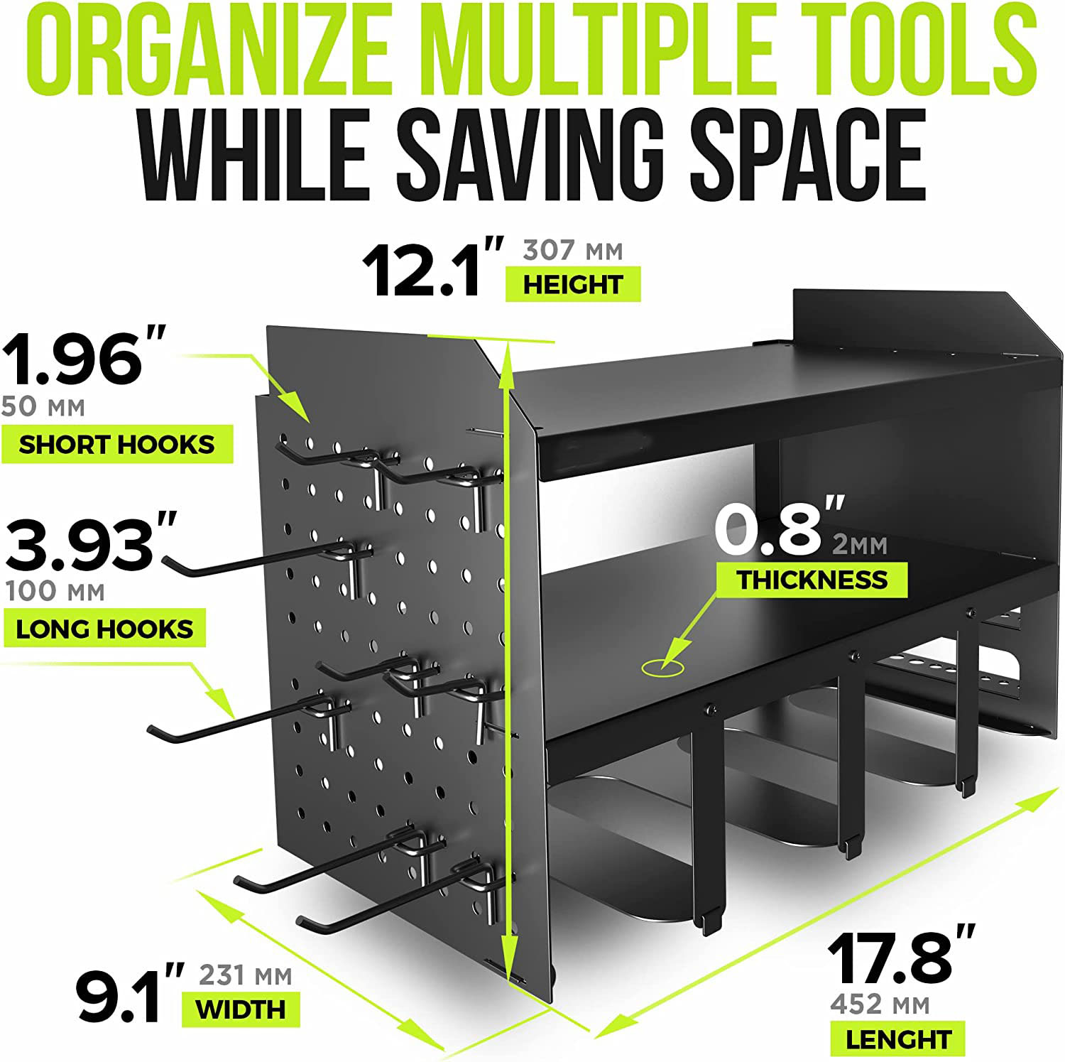Electric Drill Metal Power Tool Storage Rack with Shelf Steel Q235B 1mm Thickness