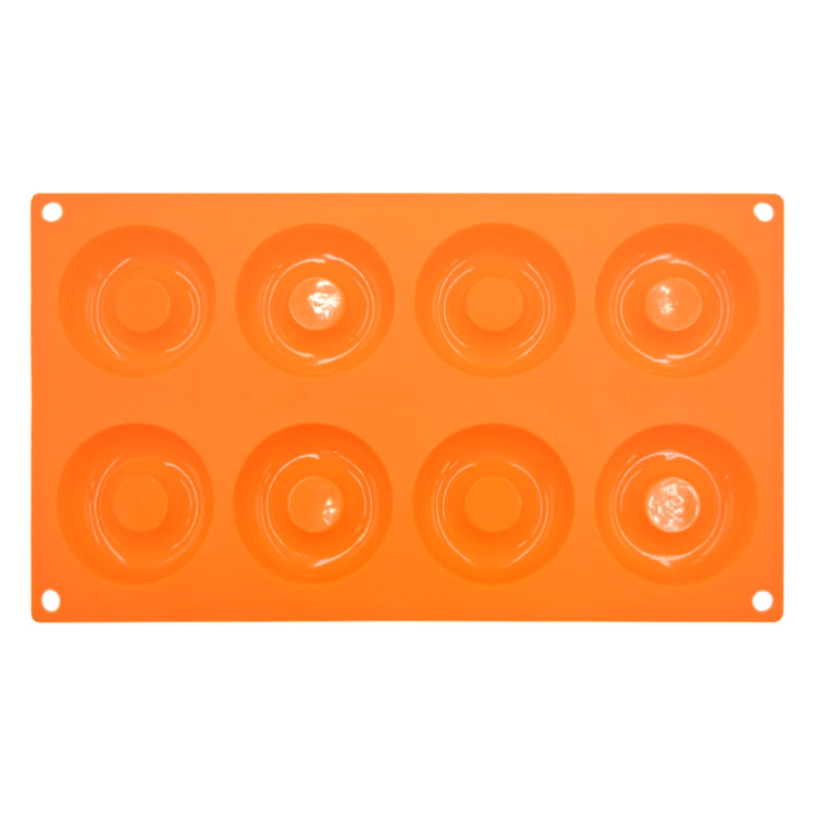 8 Cavity 3D Silicone Cake Moulds Doughnut Shape Custom Made Soap Molds