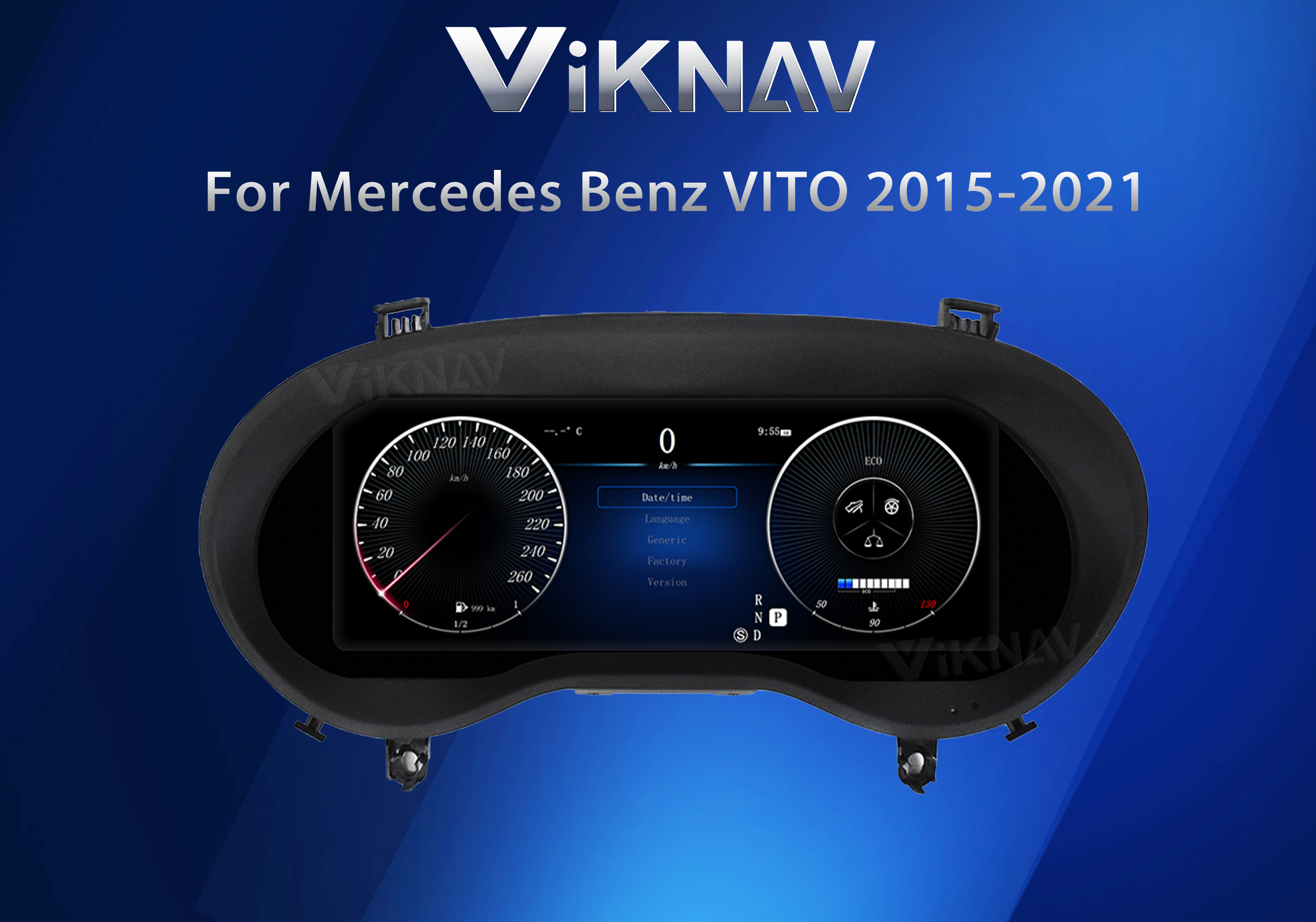 VIKNAV Digital Cluster Car SpeedoMeter For Mercedes Benz VITO 2015-2021