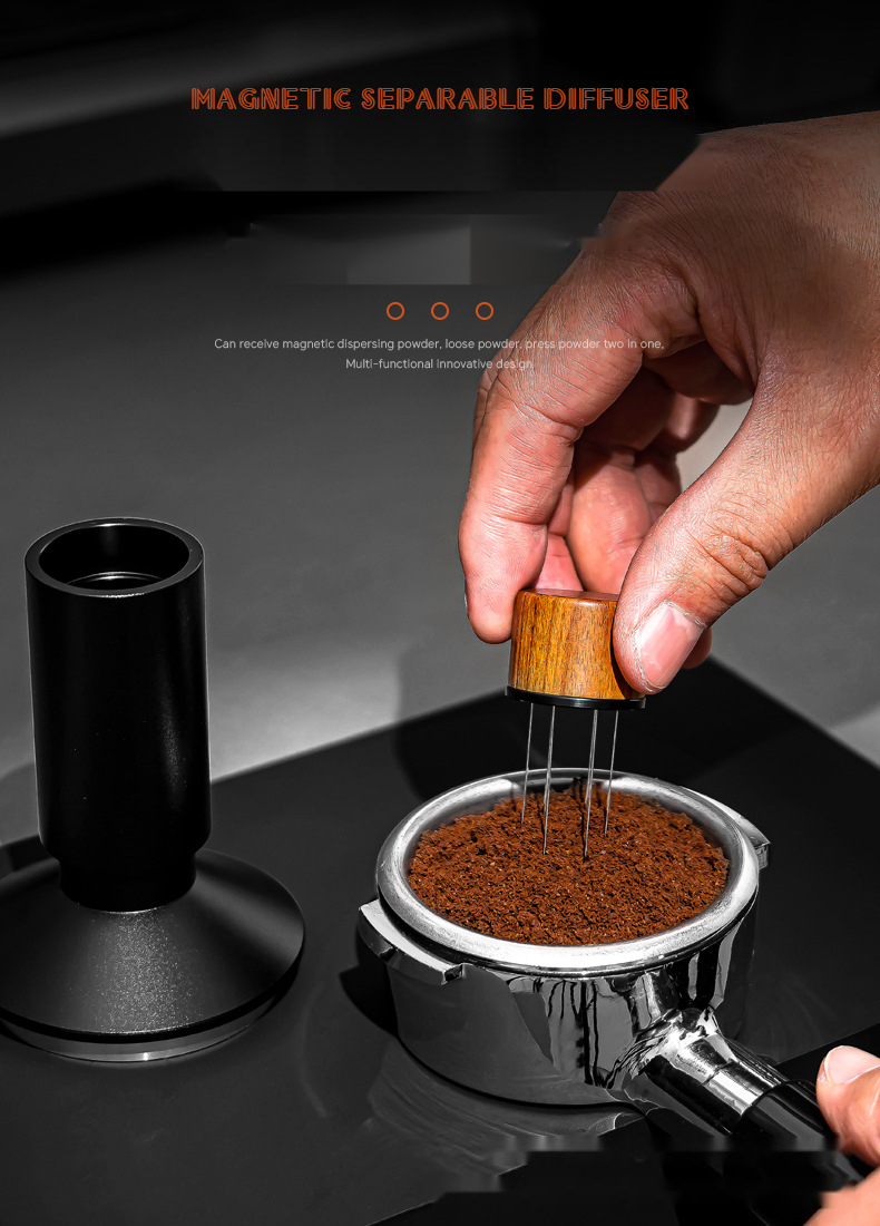 Wooden Constant Pressure Coffee Tamper Stirrers Needle Distributor Espresso WDT Tools
