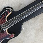 Flame Maple Top 7 Strings Electric Guitar,Abalone binding,Ebony fingerboard Neck