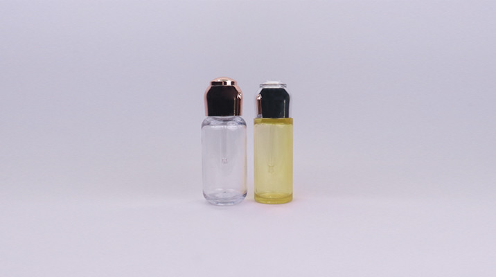 Electroplated Aluminum Dropper Bottle Head PETG Dropper Bottle 50ml For Skincare Product