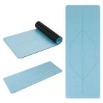 Natural Rubber Yoga Mat, Body position lines Non-Slip Fitness pad 5mm Excercise