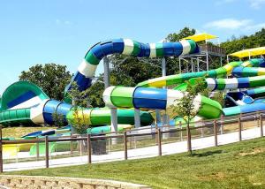 Quality High Speed Long Fiberglass Water Slides Outdoor Play Equipment Customized Color And Size wholesale