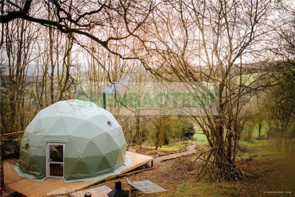 Anti UV Glamping Dome Tent Heat Proof PVC Cover Hotel Facility White Transparent