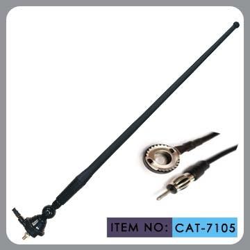 Black Am / Fm Rubber Car Antenna 50 Inch Cable Length With M5 Screw Cap