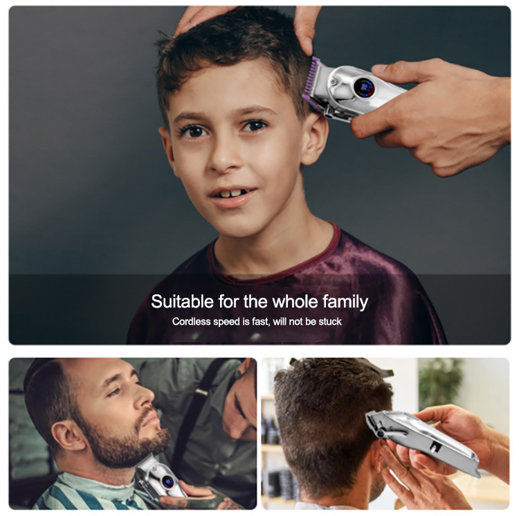 100% Waterproof Cordless Pro Home Barber Kit LED Display for Men