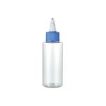 Transparent PETG Collar 100ml Clear Plastic Bottle with Custom Color and Cap