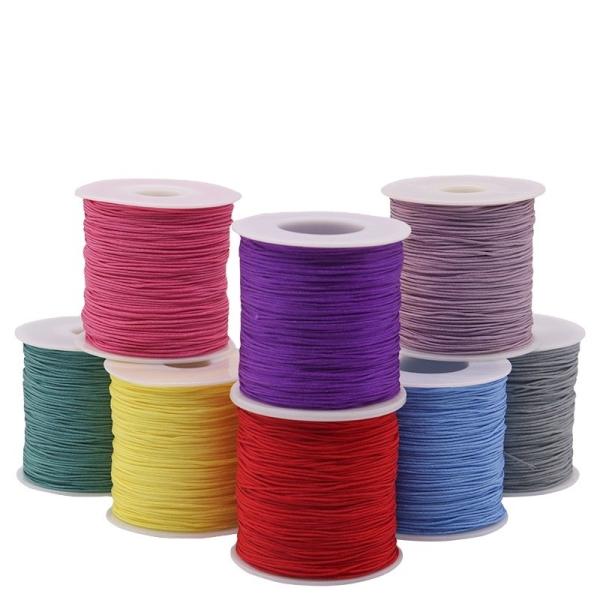 Braided Jade Chinese Knot Rope 100M 0.8mm Nylon Rat Tail Lace Rope for Jewelry