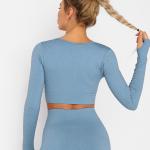 New Seamless knitted long-sleeved sports t-shirt quick-dry breathable running