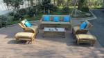 6pcs half round rattan sofa set