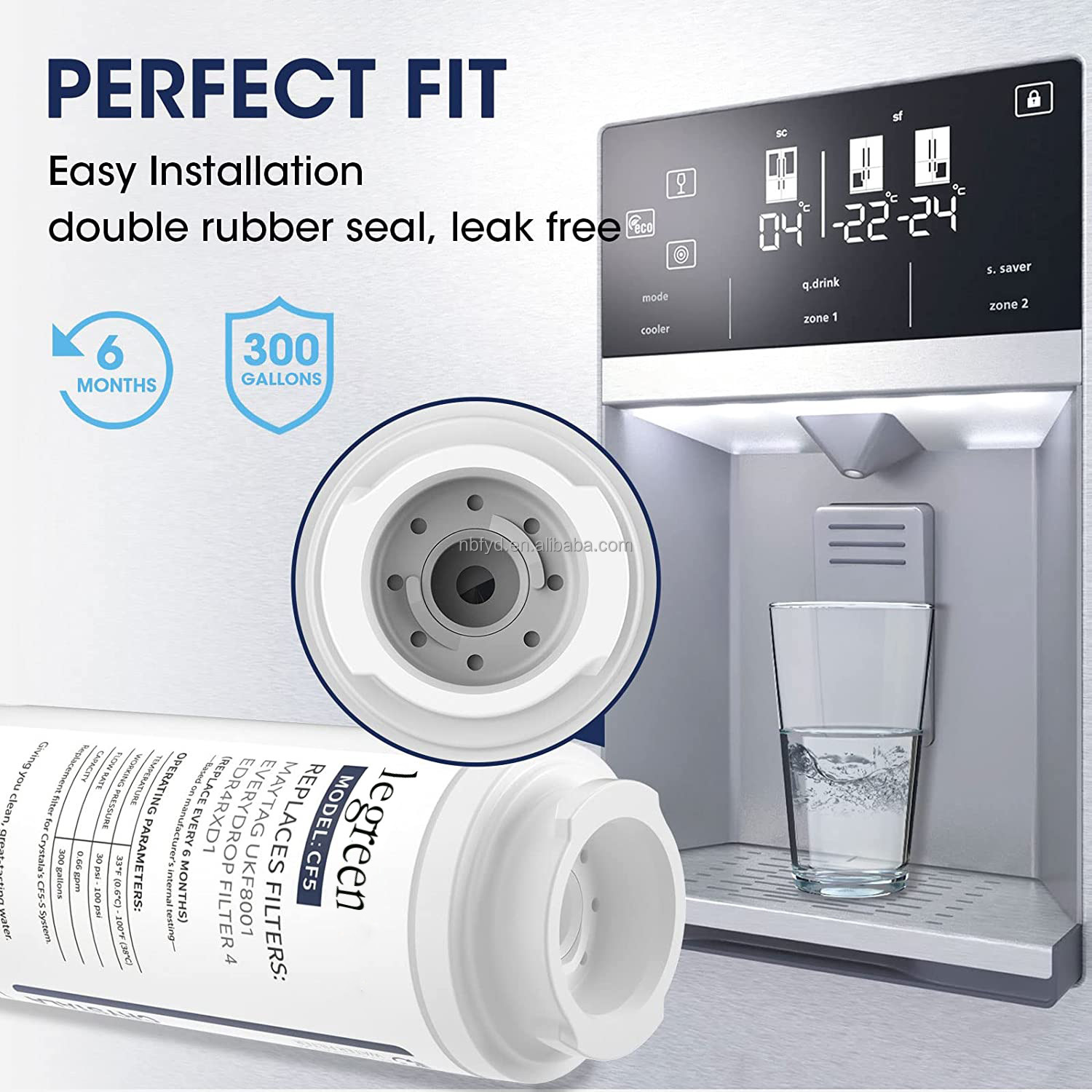 LEGREEN 581733 F-201R Replacement Water Filter Cartridges Water Purification Function