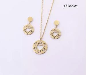 Quality Cutout Heart Drop Earrings Necklace Set wholesale