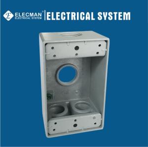 Quality Square 1 Gang Outdoor Electrical Weatherproof Box Aluminum With 4 Outlet Holes wholesale